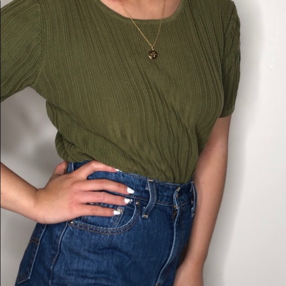 Olive Green Knit Top - Picture 3 of 3